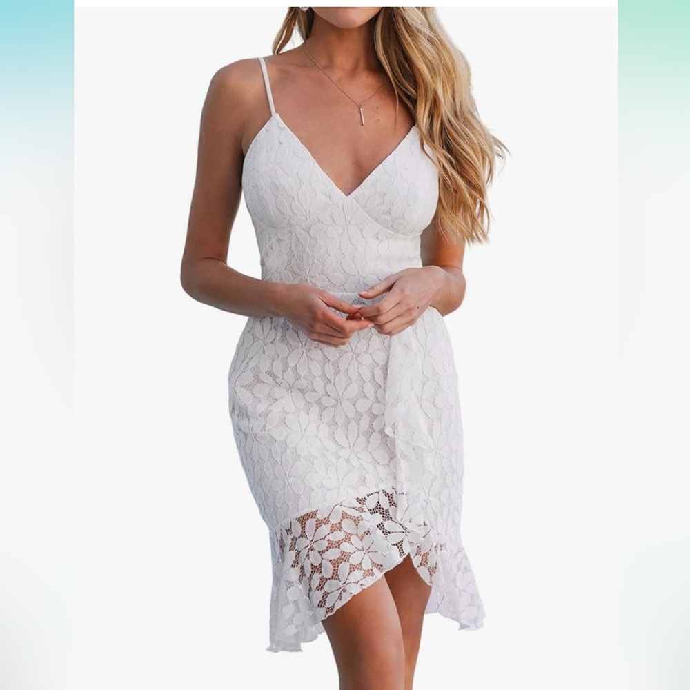 Cupshe white lace dress